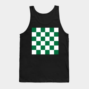 Green and white checkerboard print Tank Top